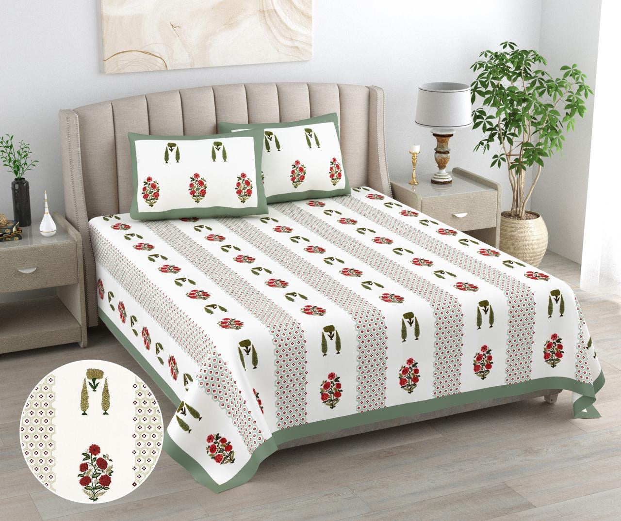 PRINTARA Handblock Bedsheet