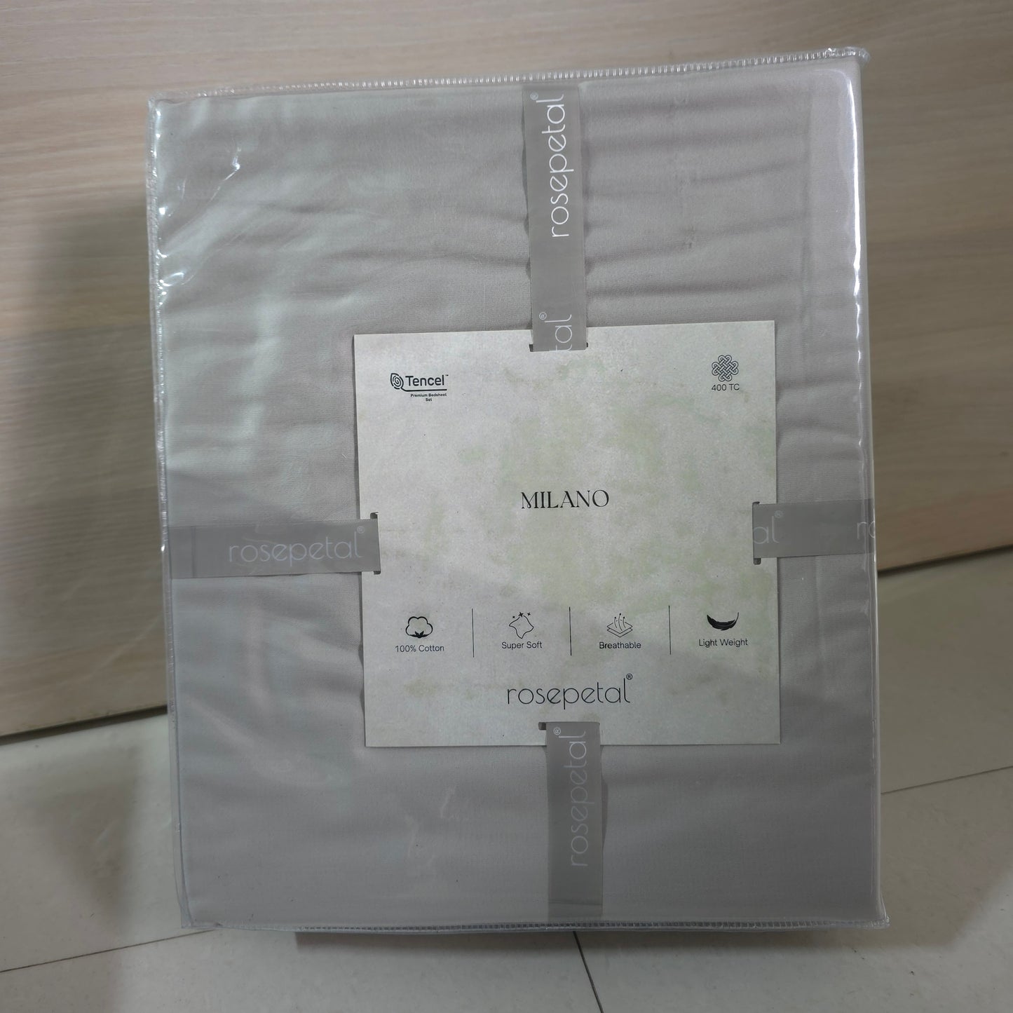 Ultra Premium 400 TC Tencel Pure Cotton Plain Solid Bedsheet Set