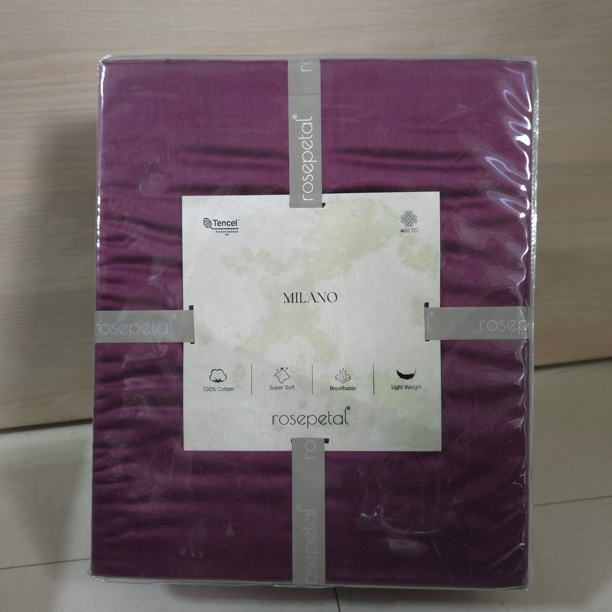 Ultra Premium 400 TC Tencel Pure Cotton Plain Solid Bedsheet Set