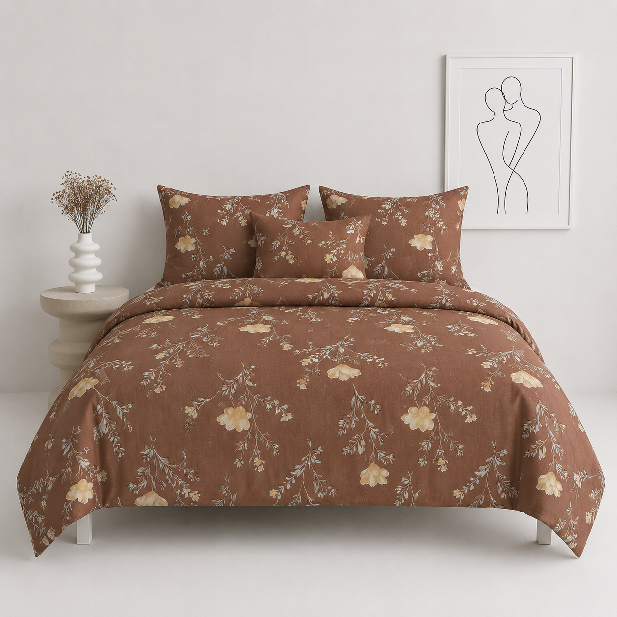 Luxury 100% Pure Cotton Super King Bedsheet Set 108x108 Inches