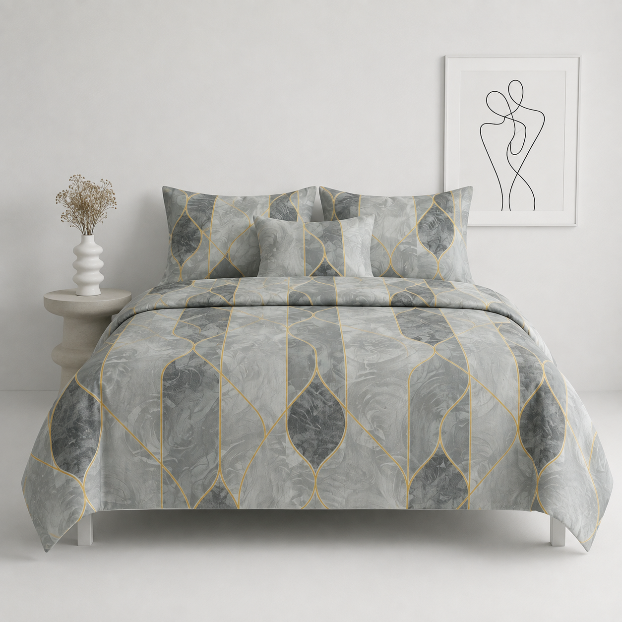 Luxury 100% Pure Cotton Super King Bedsheet Set 108x108 Inches