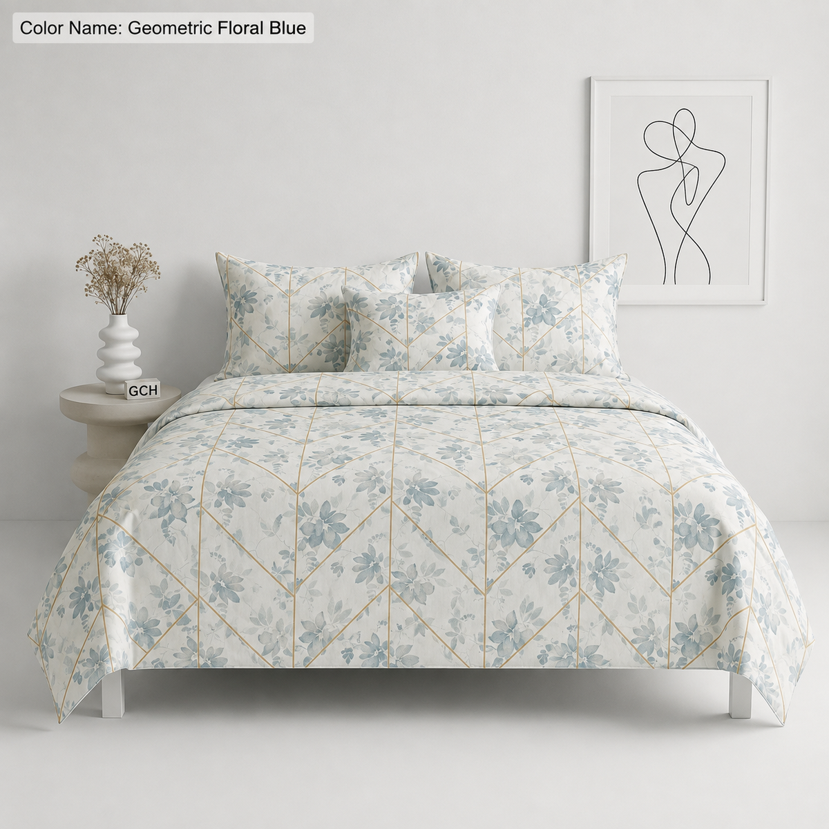 Luxury 100% Pure Cotton Super King Bedsheet Set 108x108 Inches