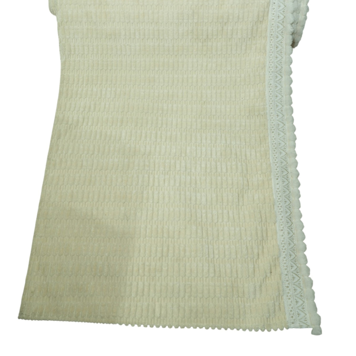 Warm Ivory Wool-Feel Ribbed Sofa Cover (Cream Ivory) 27 inch