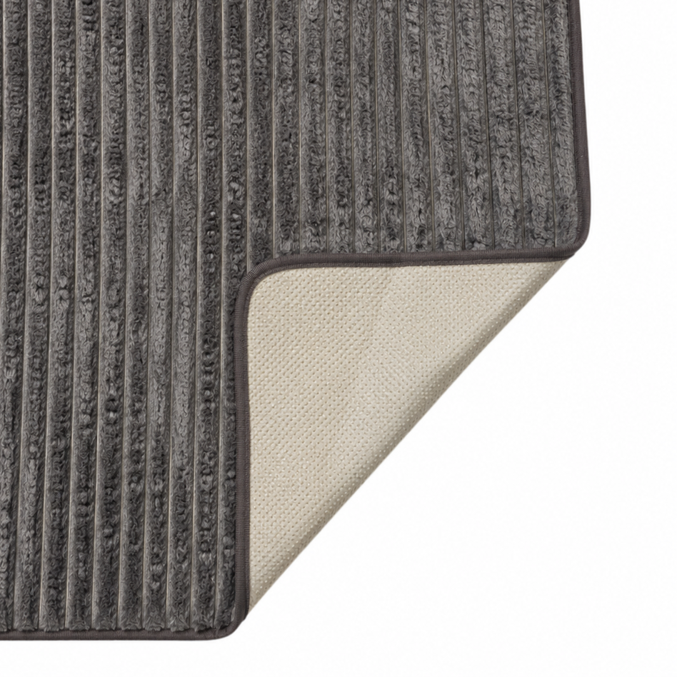 Premium Soft Fur Ribbed Anti-Skid Sofa Cover (Graphite Grey) 27 inch