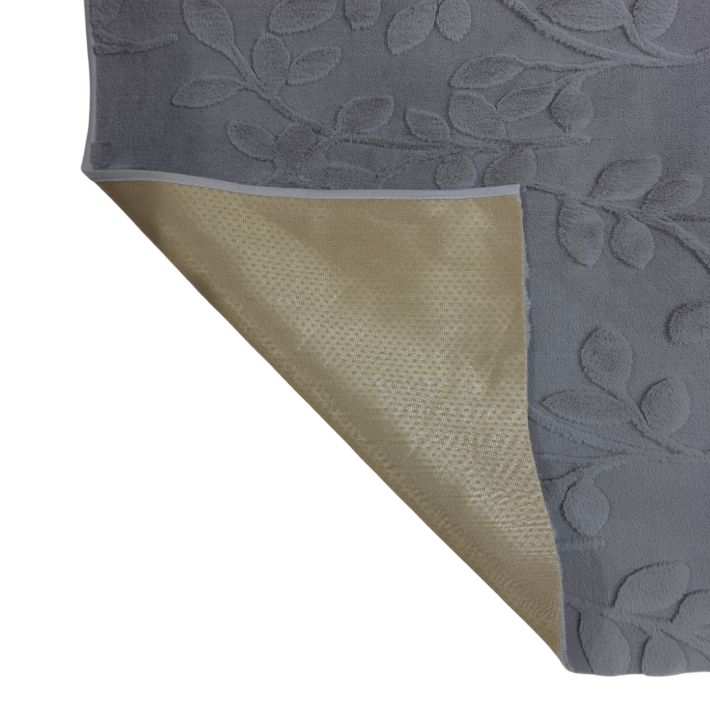36 Inch Embossed Leaf Pattern Soft Fur Sofa Cover (Grey)