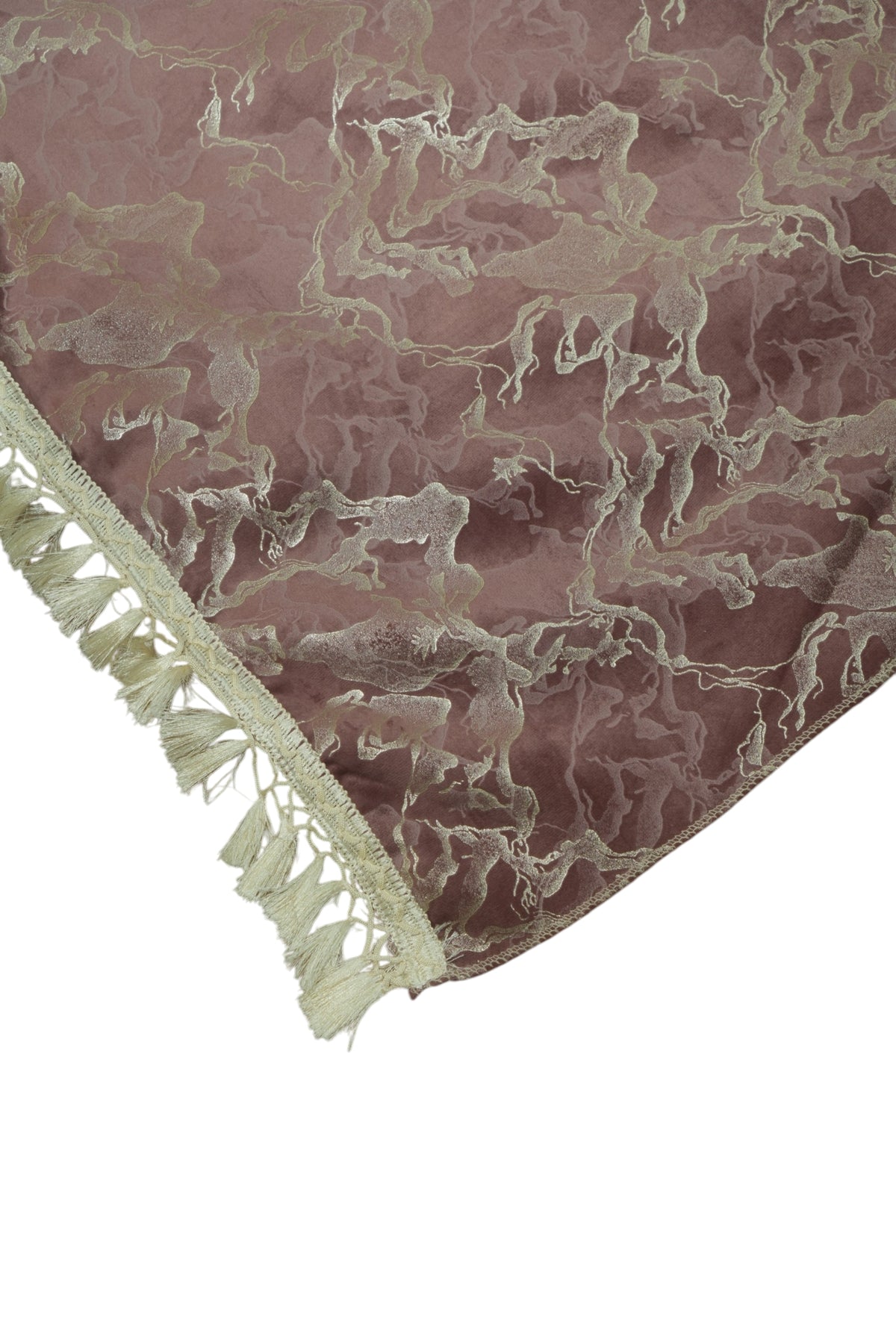 Sophisticated Rosewood & Silver Abstract Marble-Weave Sofa Cover (Muted Mauve / Dusty Rose) 27 inch