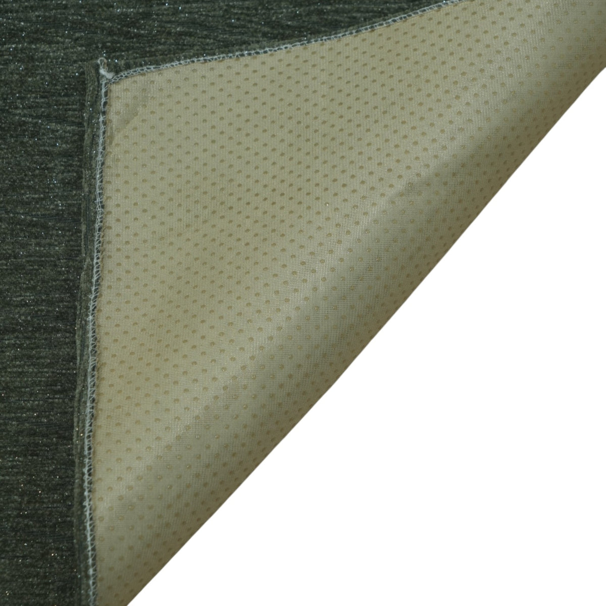 The Regal Brushed Velvet & Embroidered Lace Sofa Cover 27 Inch (Dark Olive Green)