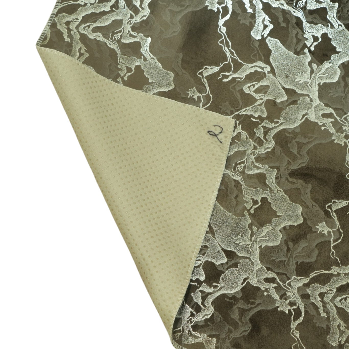 Royal Bronze & Silver Abstract Marble-Weave Sofa Cover (Bronze Brown / Dark Olive) 27 inch