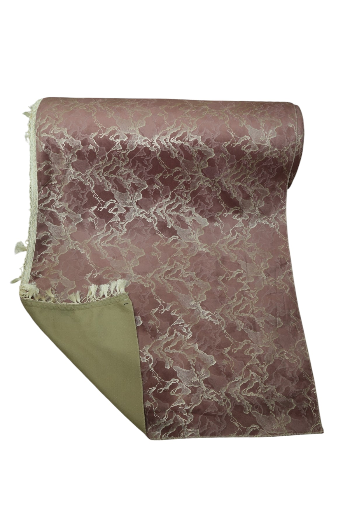 Sophisticated Rosewood & Silver Abstract Marble-Weave Sofa Cover (Muted Mauve / Dusty Rose) 27 inch