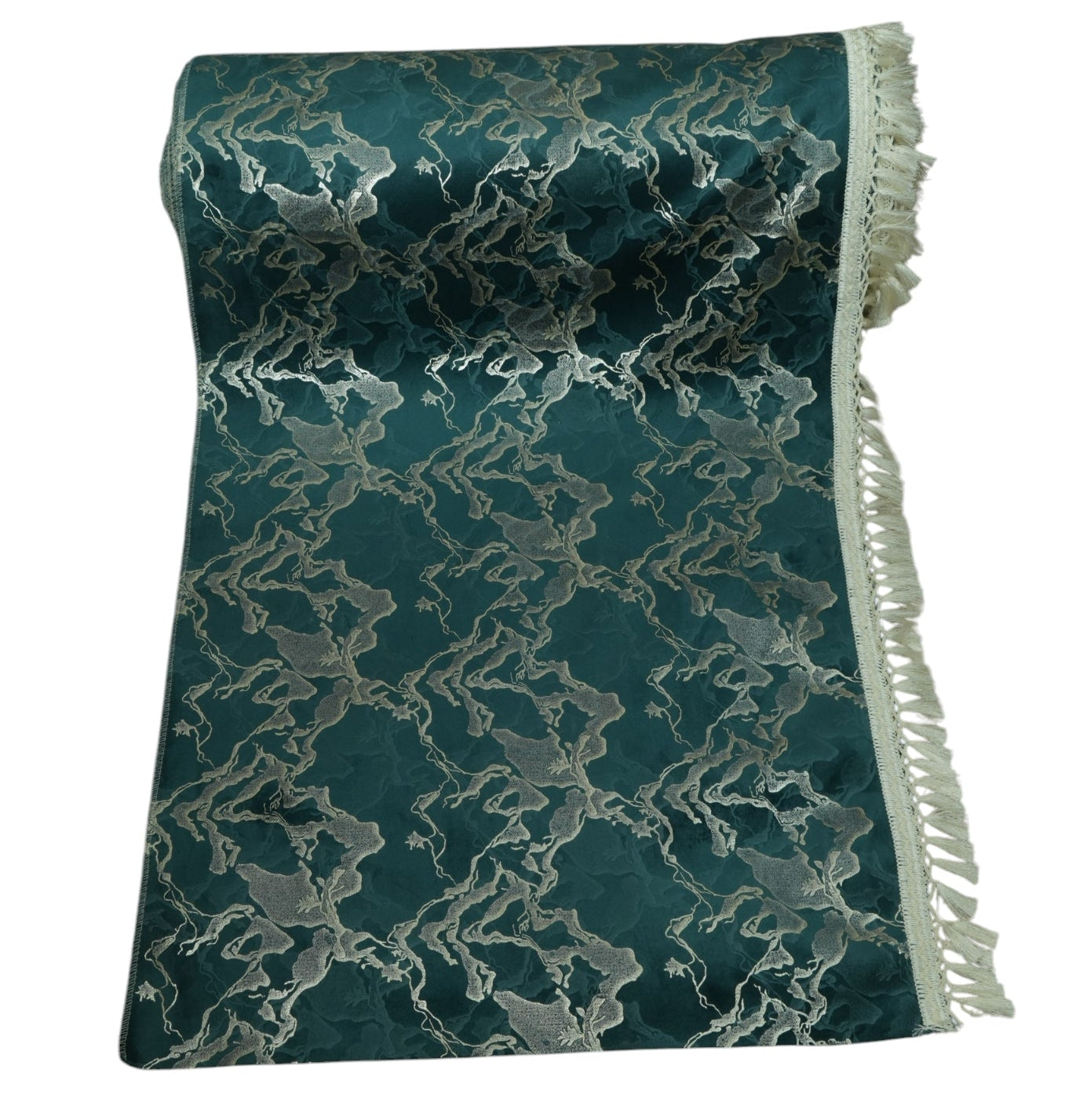Luxury Teal & Silver Abstract Marble-Weave Sofa Cover (Teal / Turquoise) 27 inch