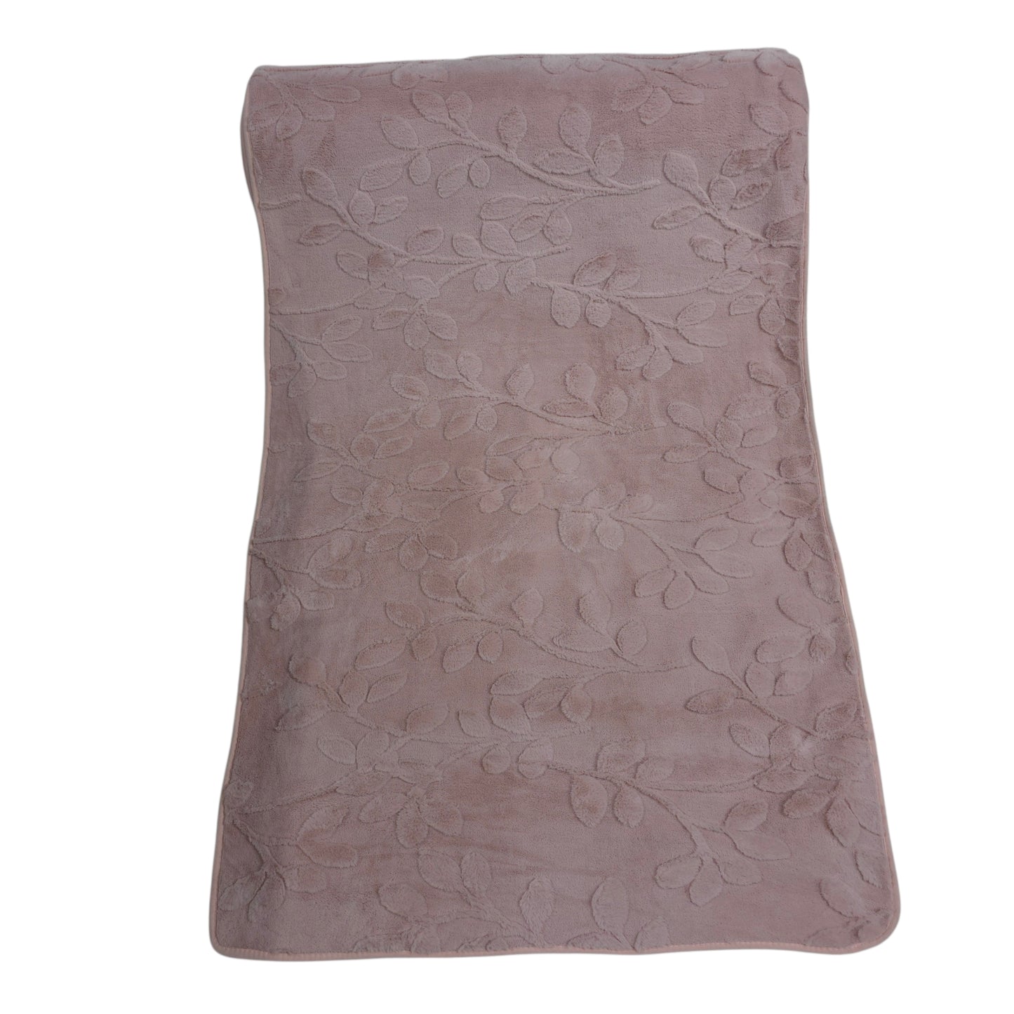 36 Inch Embossed Leaf Pattern Soft Fur Sofa Cover (Pink)