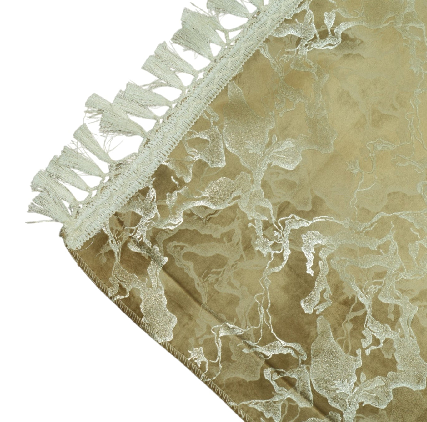 Golden Champagne & Silver Abstract Marble-Weave Sofa Cover (Champagne Gold / Mustard) 27 inch
