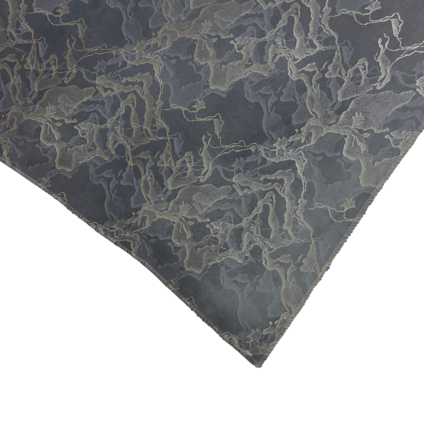 36 Inch Foil Print Marble Texture Grey Sofa Cover with Frill Border (Grey)