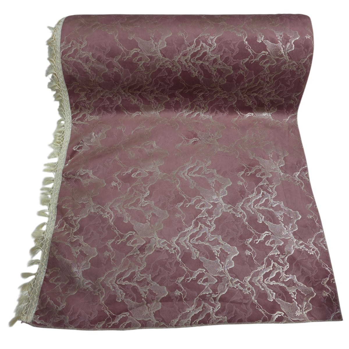 36 Inch Foil Print Marble Texture Blush Pink Sofa Cover with Frill Border (Blush Pink)