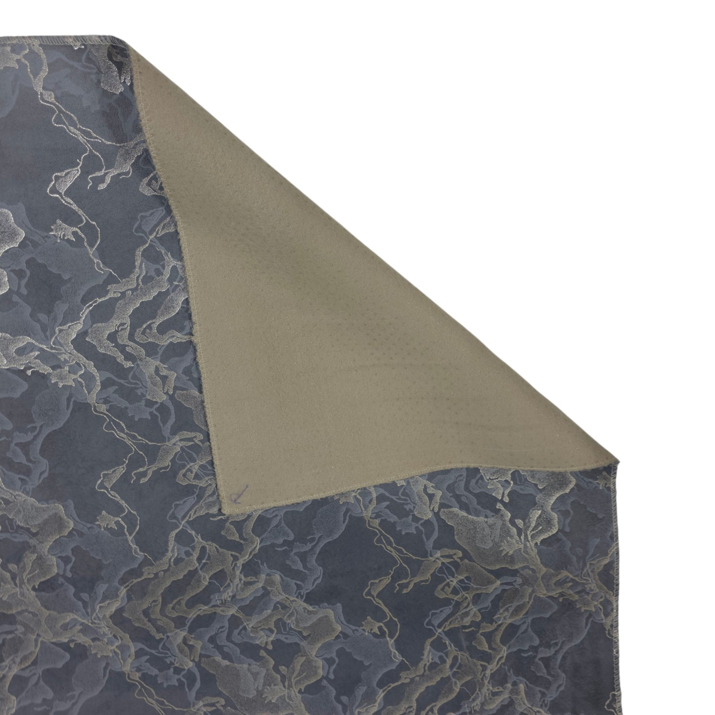 36 Inch Foil Print Marble Texture Grey Sofa Cover with Frill Border (Grey)