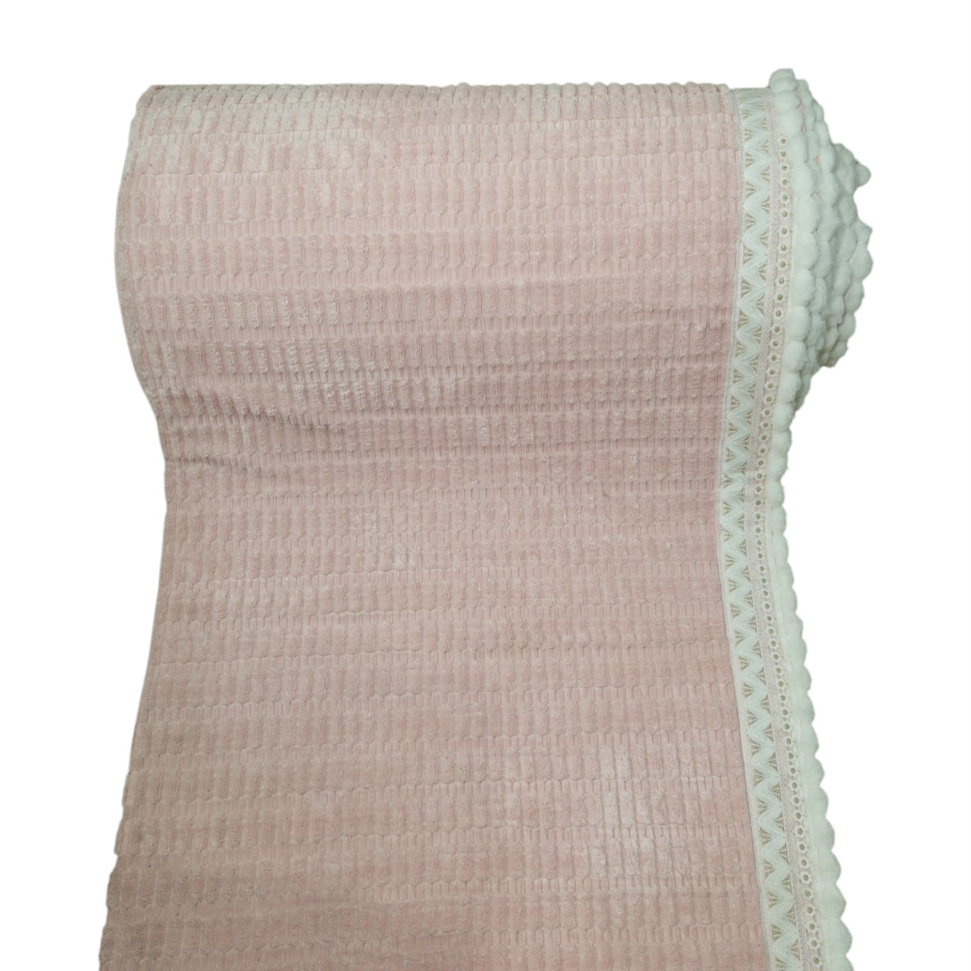 Cozy Blush Pink Wool-Feel Ribbed Sofa Cover (Blush Pink) 27 inch