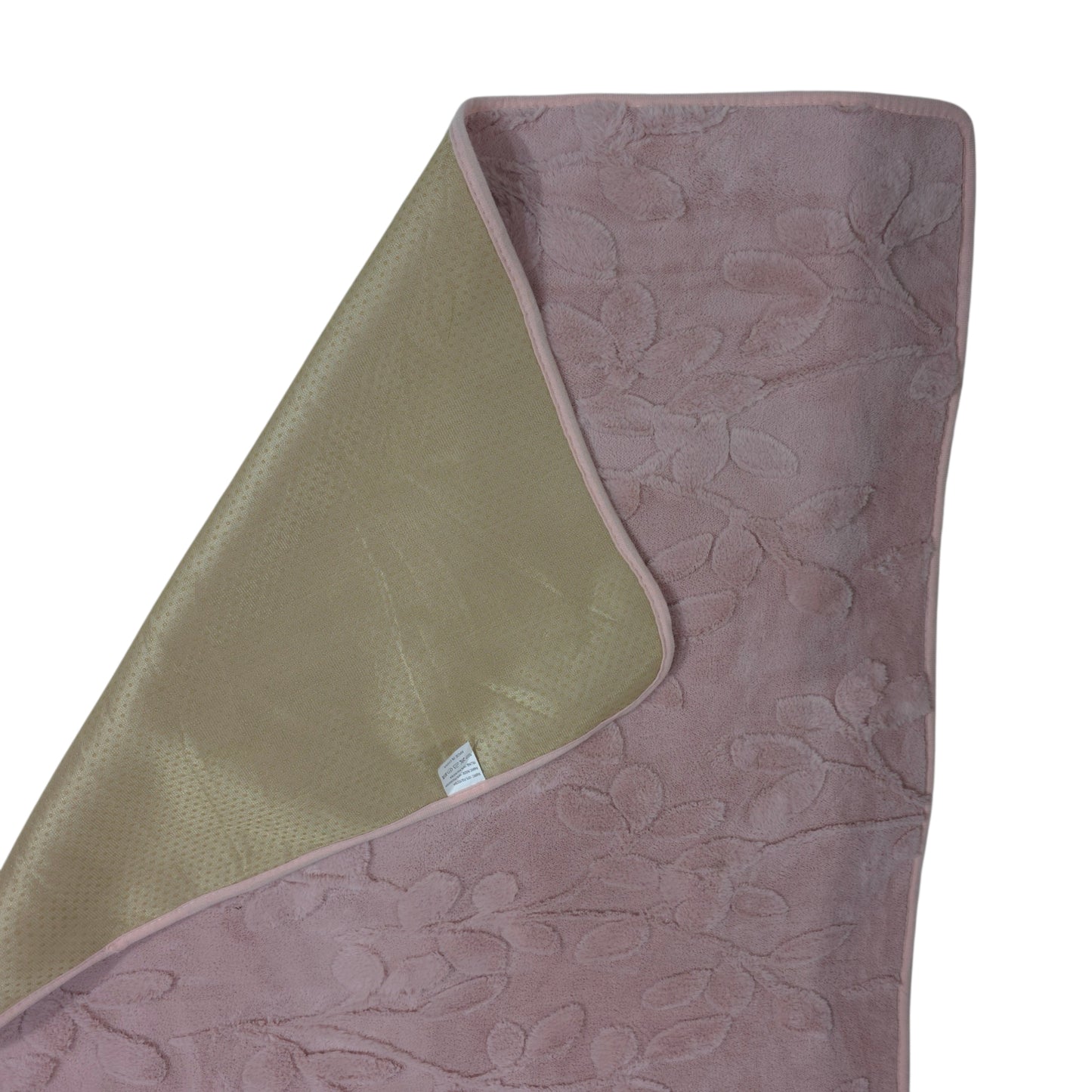 36 Inch Embossed Leaf Pattern Soft Fur Sofa Cover (Pink)