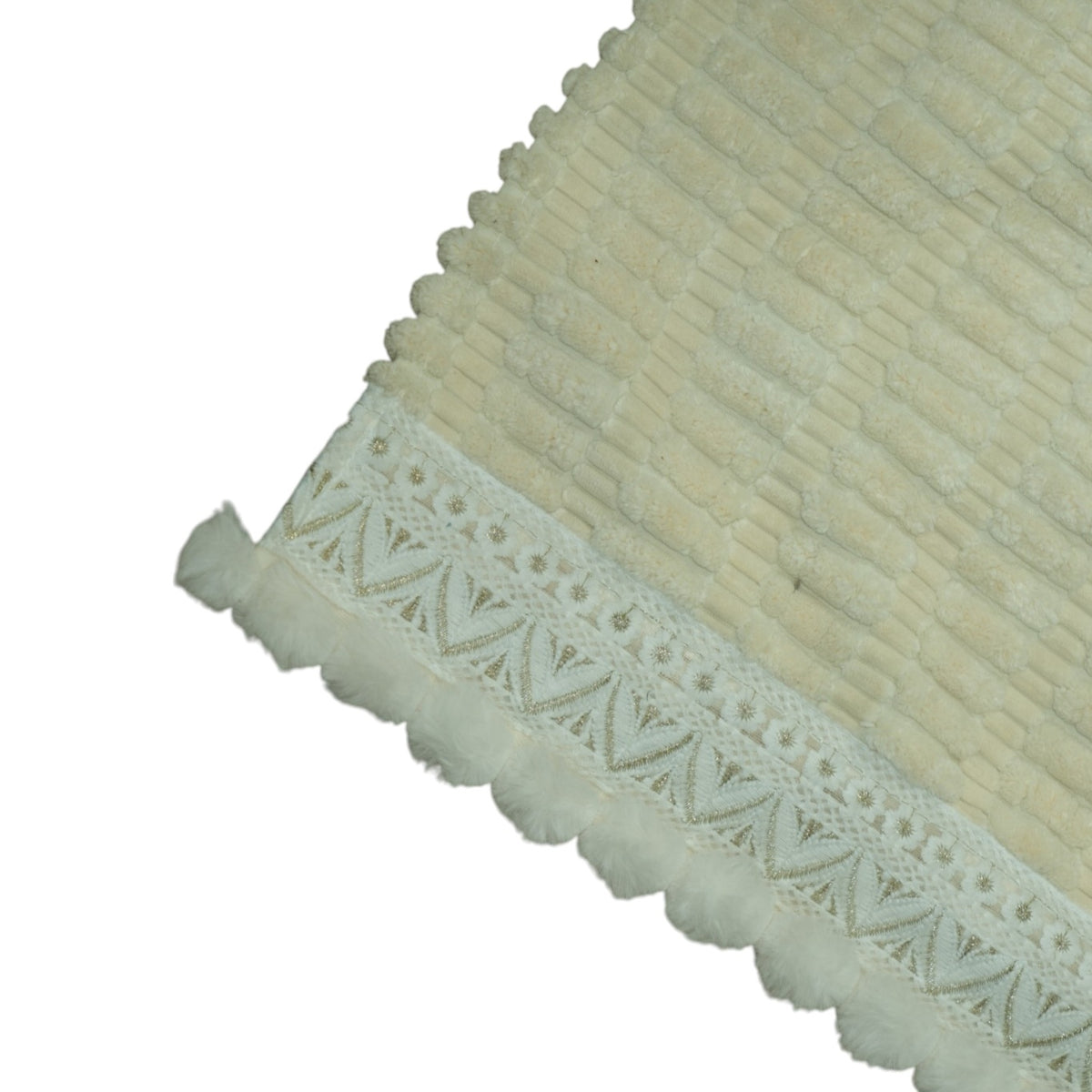 Warm Ivory Wool-Feel Ribbed Sofa Cover (Cream Ivory) 27 inch