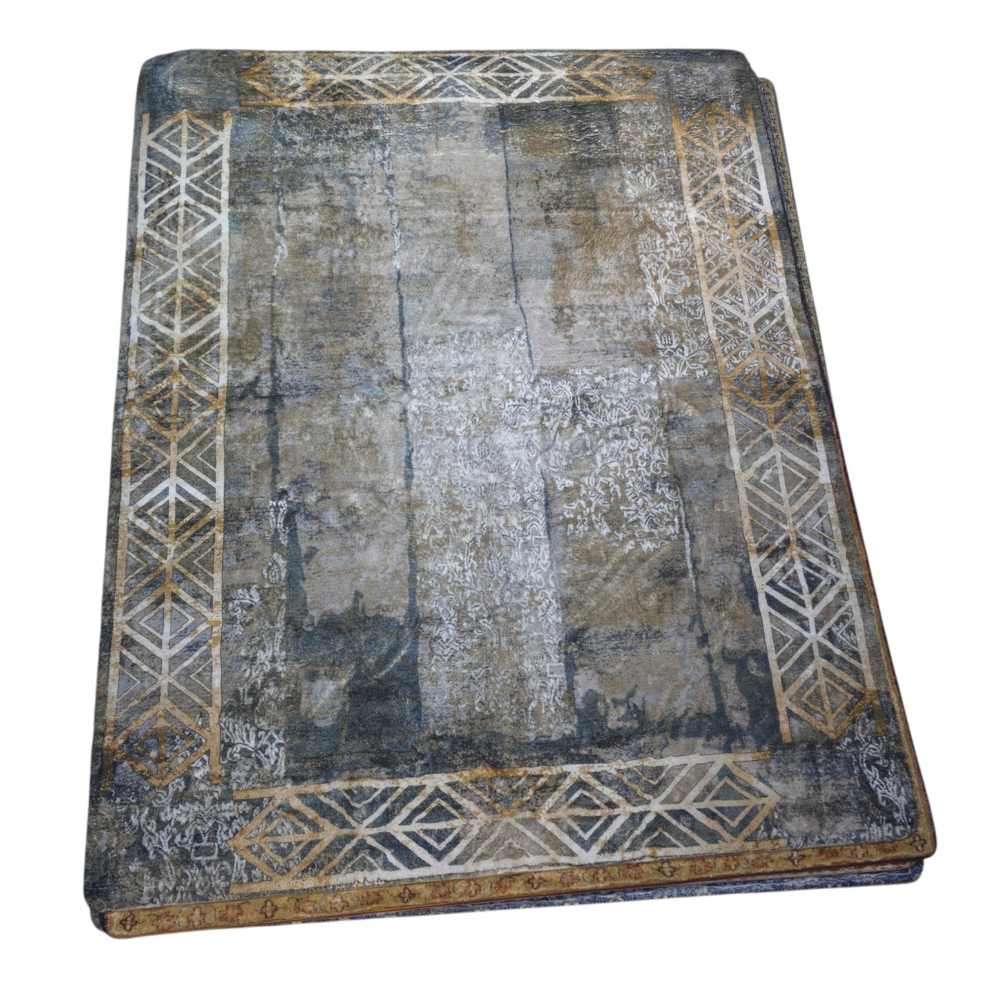 Modern Grey Abstract Carpet (5x7 Ft) – Anti-Skid