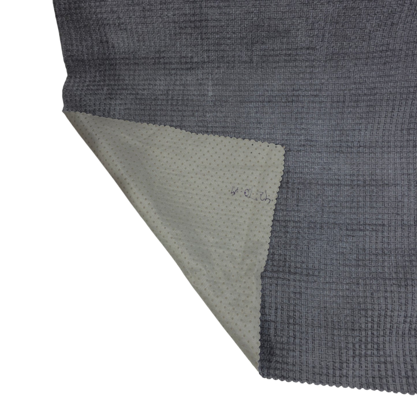 36 Inch Waffle Textured Grey Sofa Cover with Embroidered Lace Border (Grey)