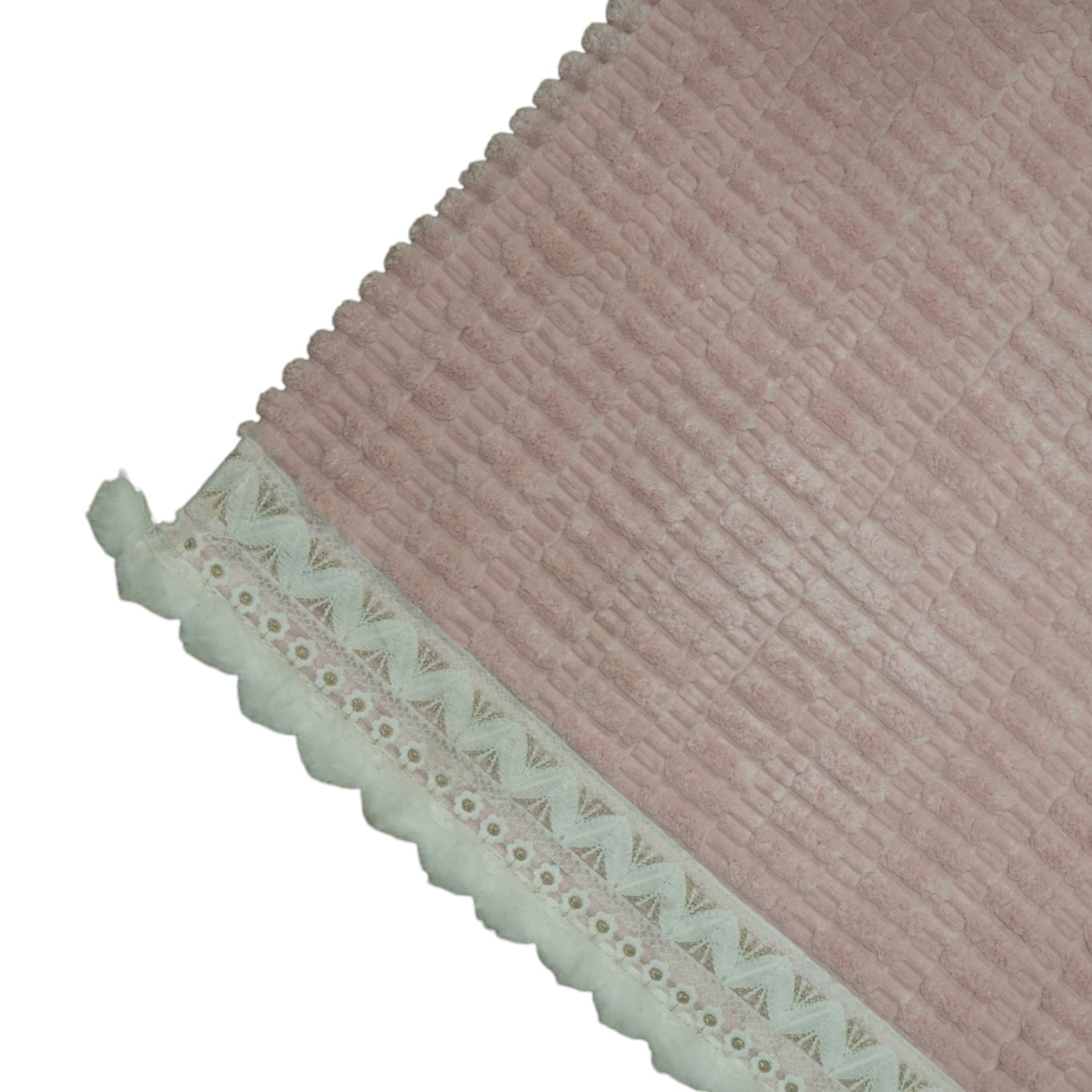 Cozy Blush Pink Wool-Feel Ribbed Sofa Cover (Blush Pink) 27 inch