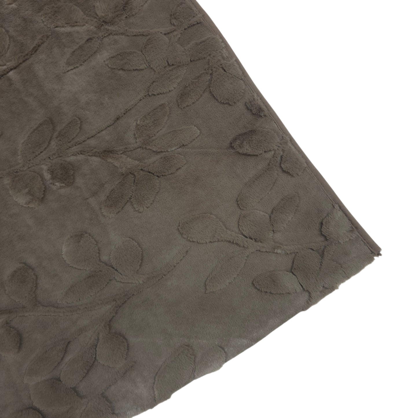 36 Inch Embossed Leaf Pattern Soft Fur Sofa Cover (Dark Brown)