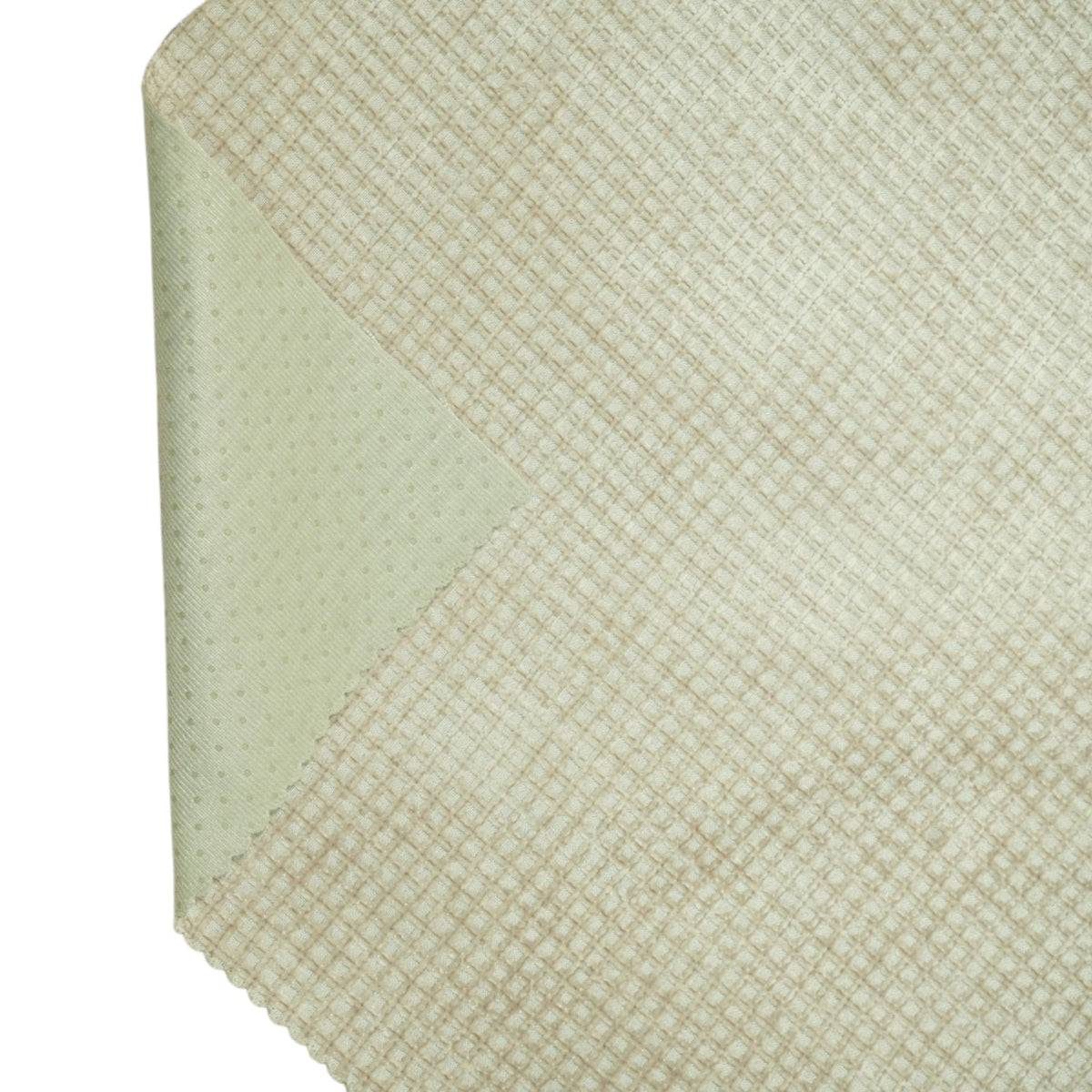 Elegant Beige Waffle Textured Sofa Cover with Floral Lace Border (Beige) 27 inch
