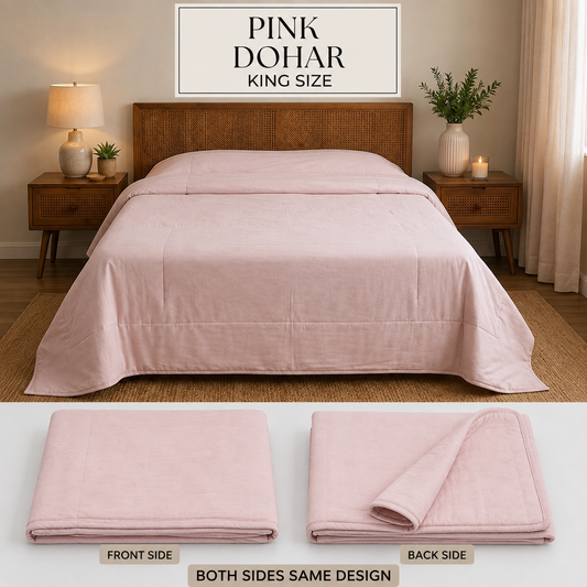 3-Layer Ultra-Soft Mulmul Cotton Solid Plain King Size Dohar (300 TC)