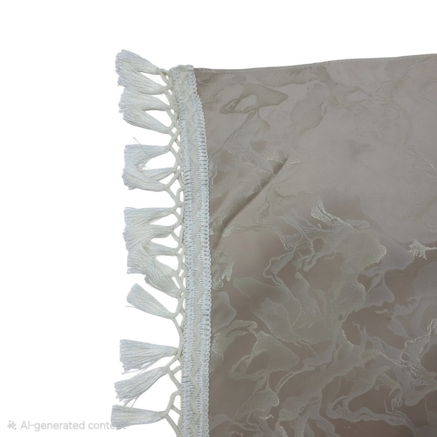 36 Inch Foil Print Marble Texture Beige Sofa Cover with Frill Border (Beige)