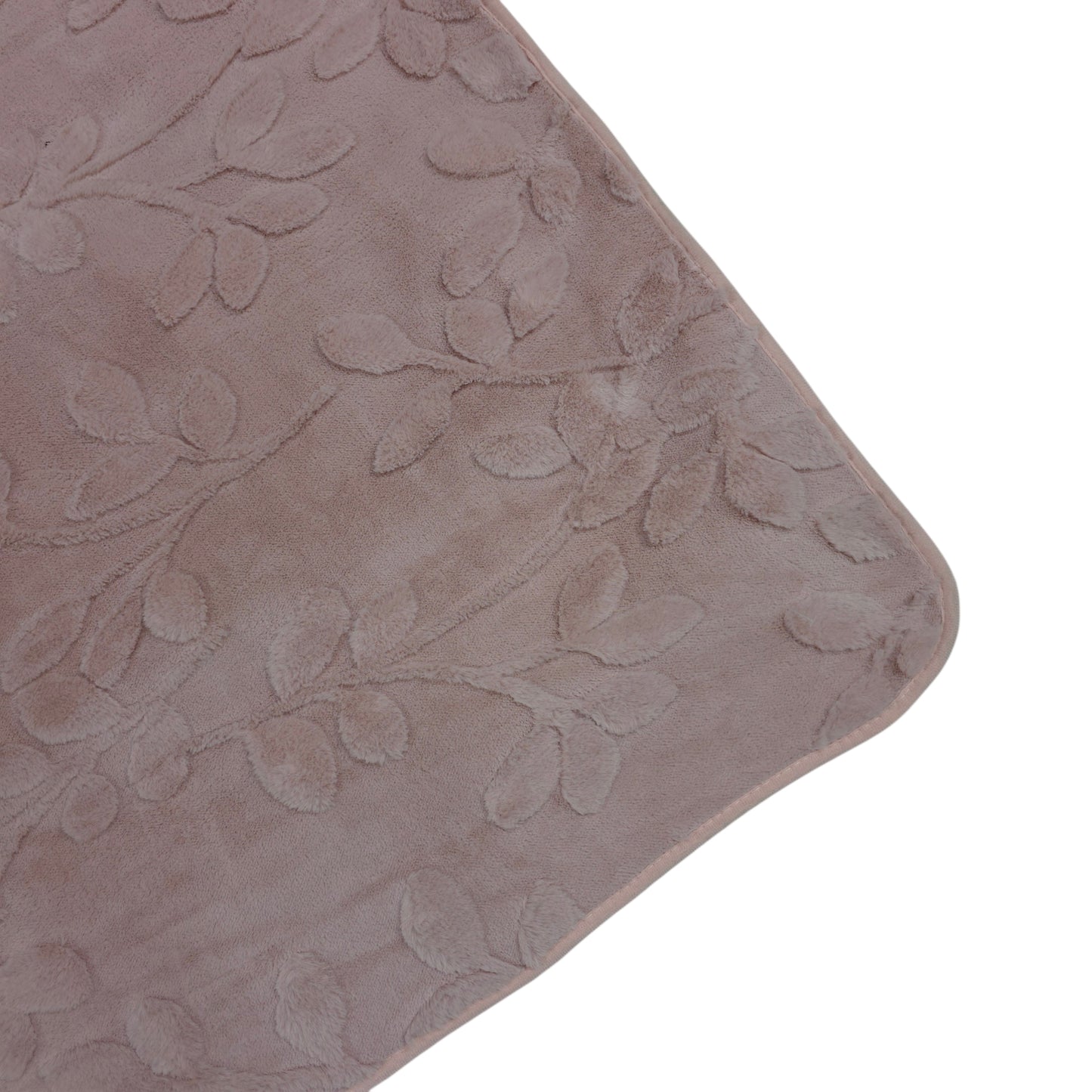 36 Inch Embossed Leaf Pattern Soft Fur Sofa Cover (Pink)