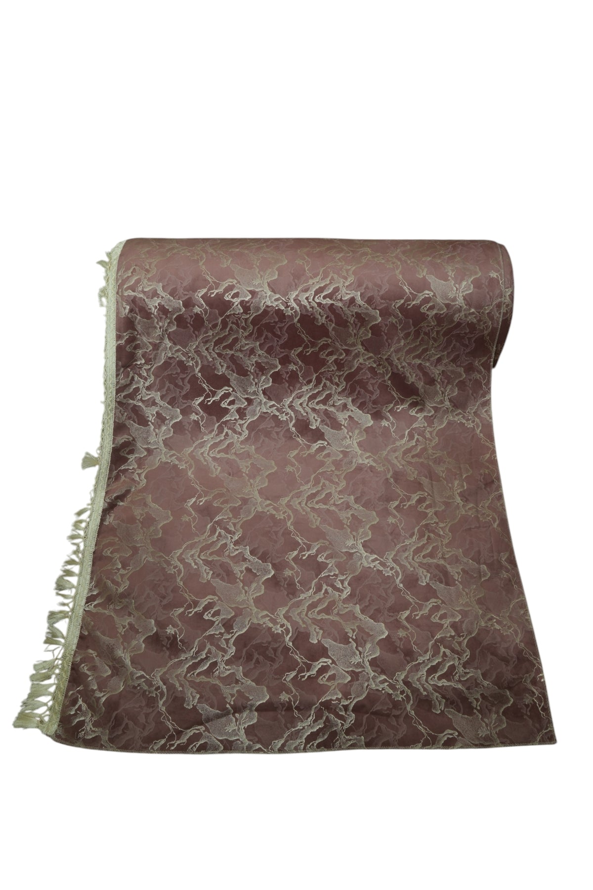 Sophisticated Rosewood & Silver Abstract Marble-Weave Sofa Cover (Muted Mauve / Dusty Rose) 27 inch