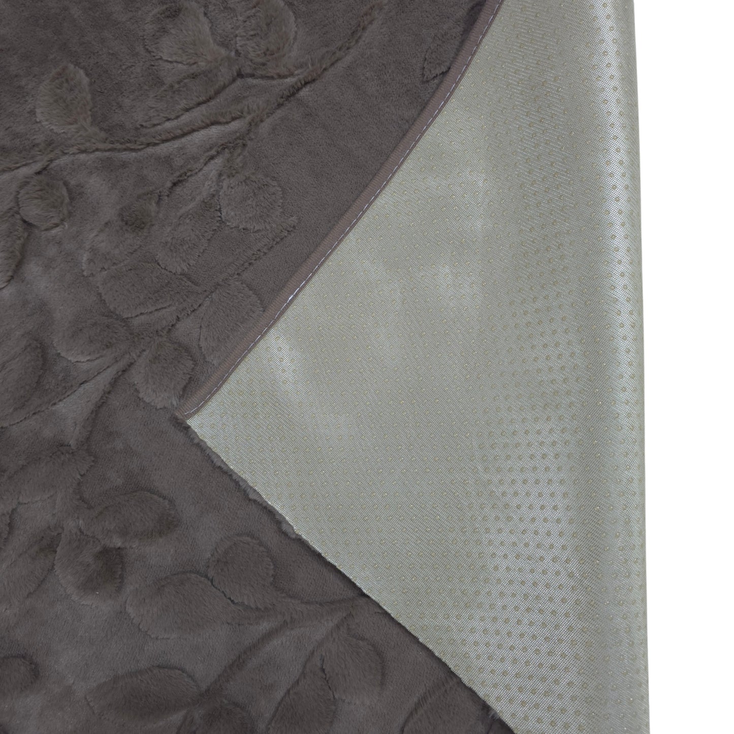 36 Inch Embossed Leaf Pattern Soft Fur Sofa Cover (Dark Brown)