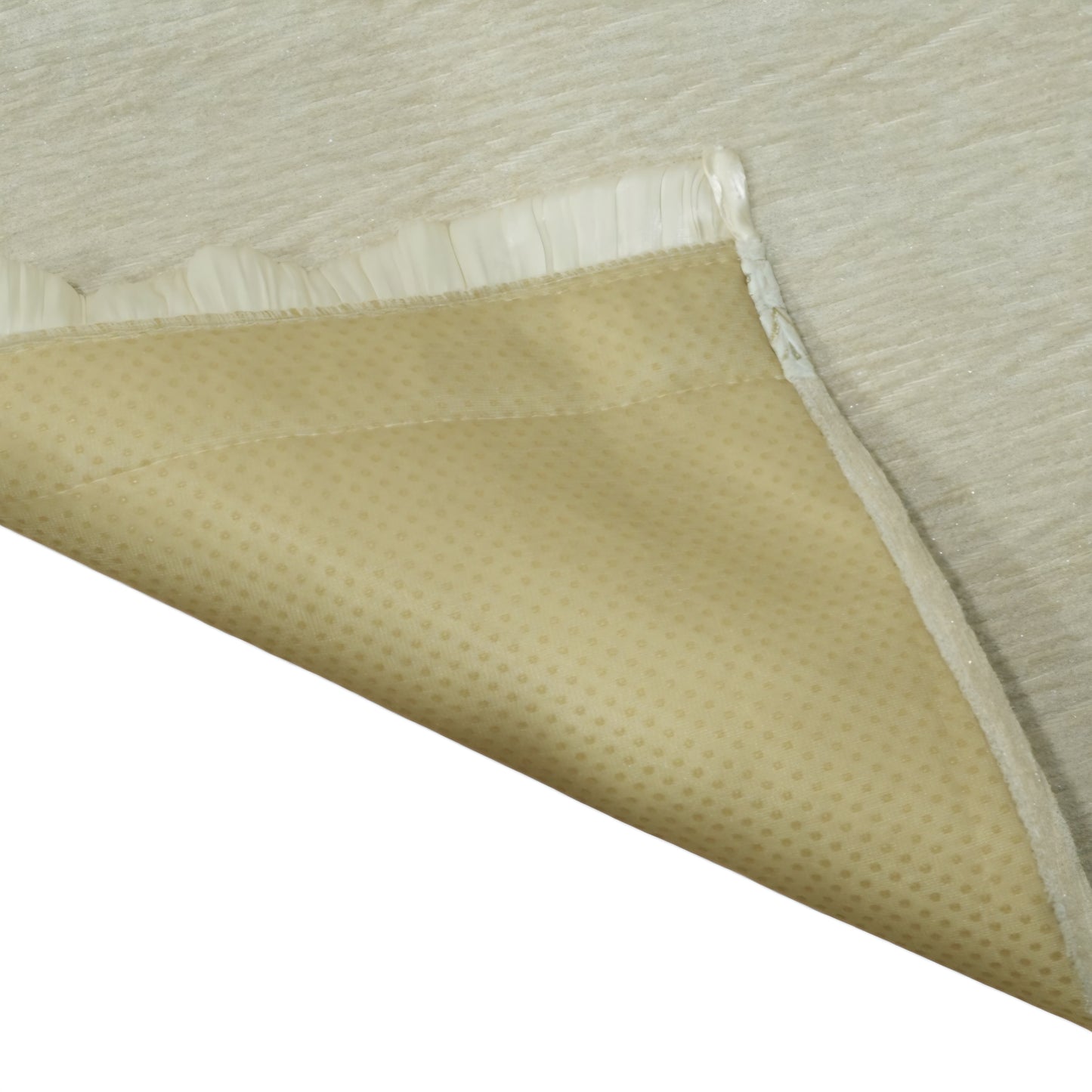 The Regal Brushed Velvet & Embroidered Lace Sofa Cover 27 Inch (Cream Beige)