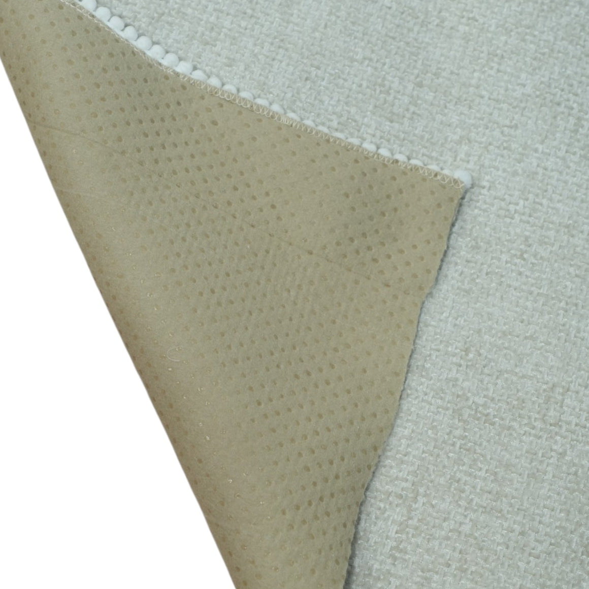 Elegant Beige Textured Sofa Cover with Floral Lace Border (Beige) 27 inch